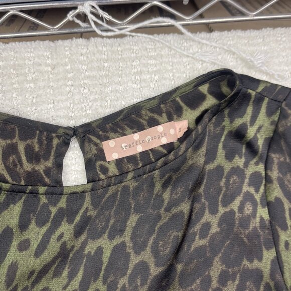 TP Traffic People Women's Wide Leg Green Leopard AOP Pantsuit / Jumpsuit Sz S - Picture 4 of 11